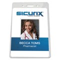 Sicurix Sicurix Badge Holder, Vertical, 2 3/4 x 4 1/8, Clear, PK12 BAU67820